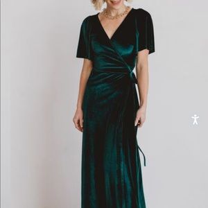 ISO Meghan Wrap Emerald Velvet Baltic Born Dress
